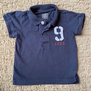 H&M Size 9-12M Boys Navy Blue L.O.G.G. Polo